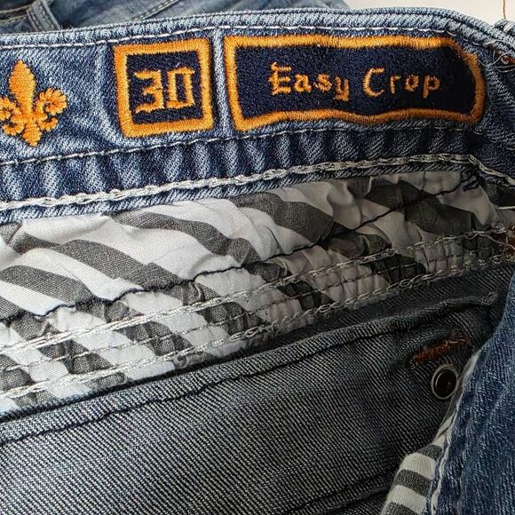 Rock Revival Cleer Easy Crop Jeans 30 Embellished Pockets - Picture 10 of 15